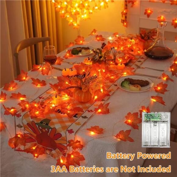 4 Packs Fall Decorations for Home,Thanksgiving Lights Battery Operated,LED Light - Picture 2 of 14